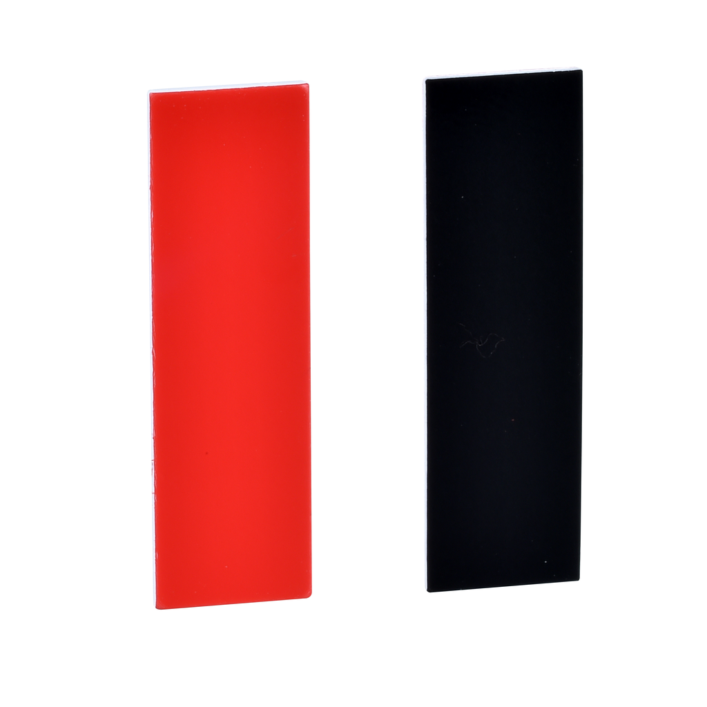 ZBY0101 – Blank legend, Harmony XB4, Harmony XB5, black/red, 8 x 27 mm, for holder 30 x 40 mm, unmarked
