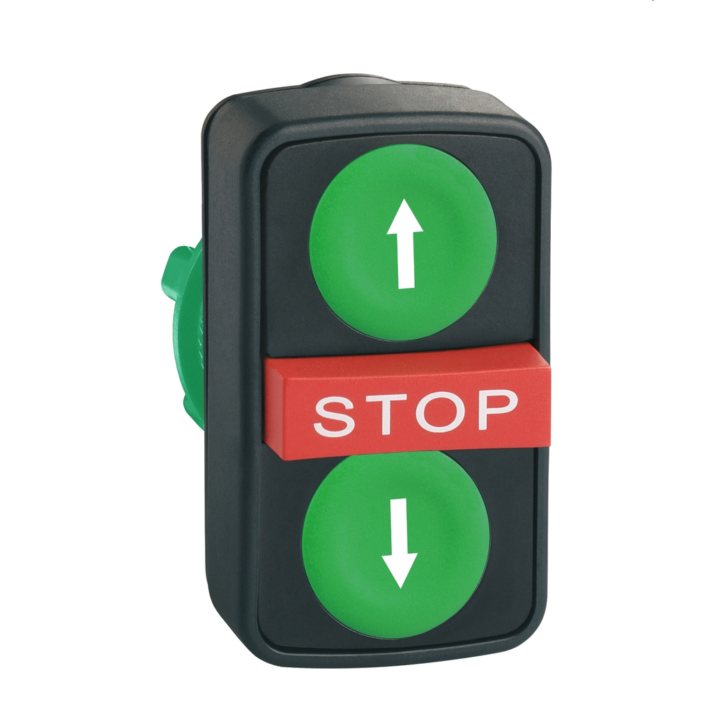 Mayer-DDS-Head for triple headed push button, Harmony XB5, XB4, green flush/red projecting/green flush pushbutton 22mm with marking-1