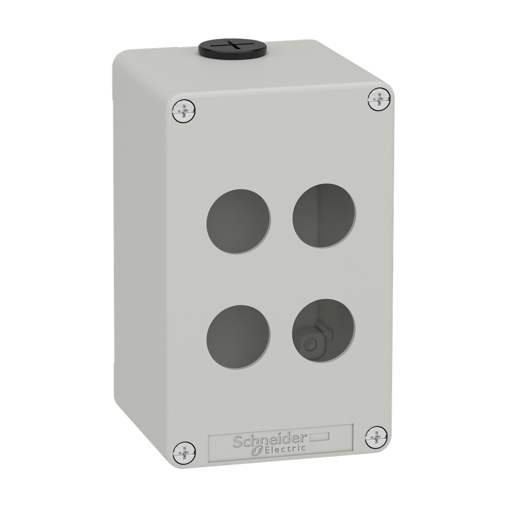 XAPD2504 – Die cast empty control station, Harmony XAP, XB2 SL, zinc alloy, grey, M20, 4 cut outs 22mm, 80x130x77mm, UL cULus