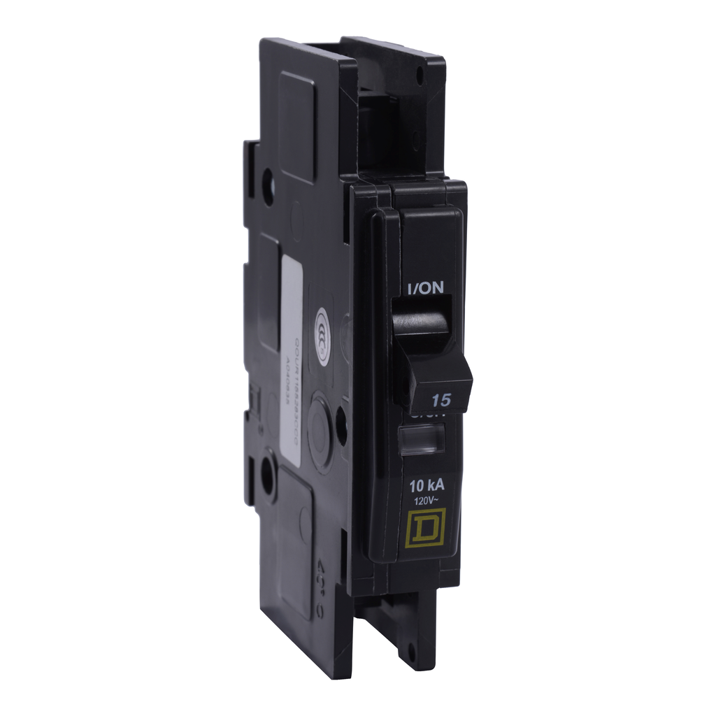 QOUR1205283CCC – Mini circuit breaker, QOU, 20A, 1 pole, 120/240 VAC, 10kA, field reversible lugs, ring terminal, China certified