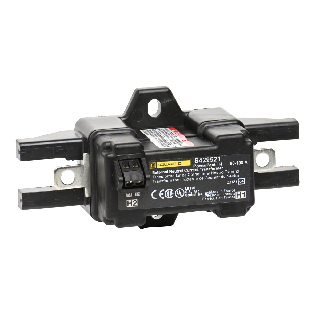 S429521 – Circuit breaker accessory, PowerPacT H, Micrologic, external neutral current transformer, ENCT, 60A to 100A