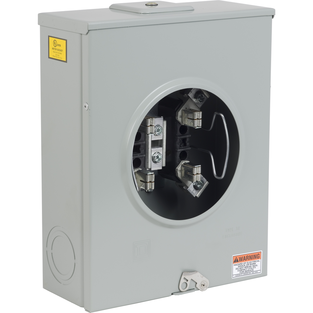 UTRS212C – Meter socket, ringless, 1 phase, 3 wire, 4 jaws, Series A, no bypass, no jaw release