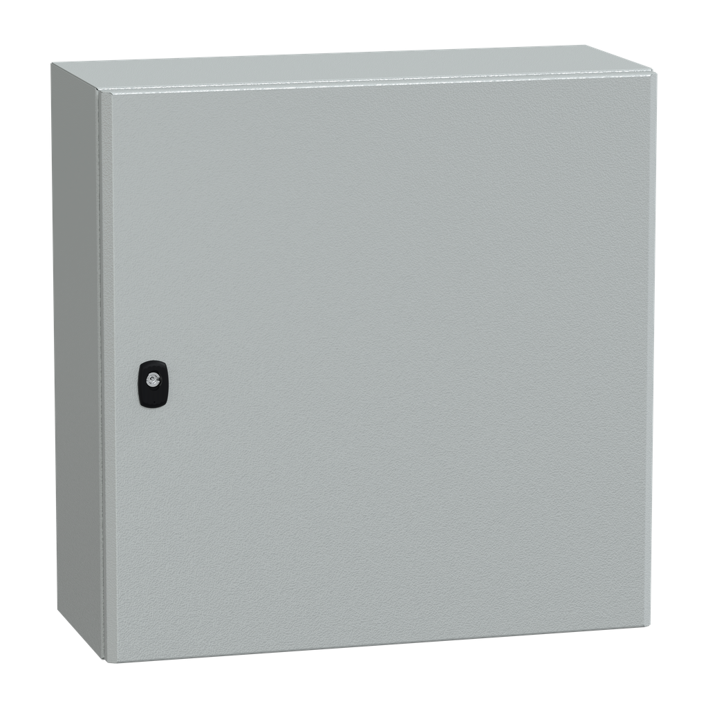 NSYS3D6625P – Wall mounted steel enclosure, PanelSeT S3D, plain door, with mounting plate, 600x600x250mm, IP66, IK10