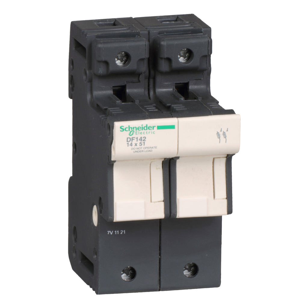 DF142 – Fuse carrier, TeSys DF, 2P, 50A, 690VAC, fuse size 14x51mm