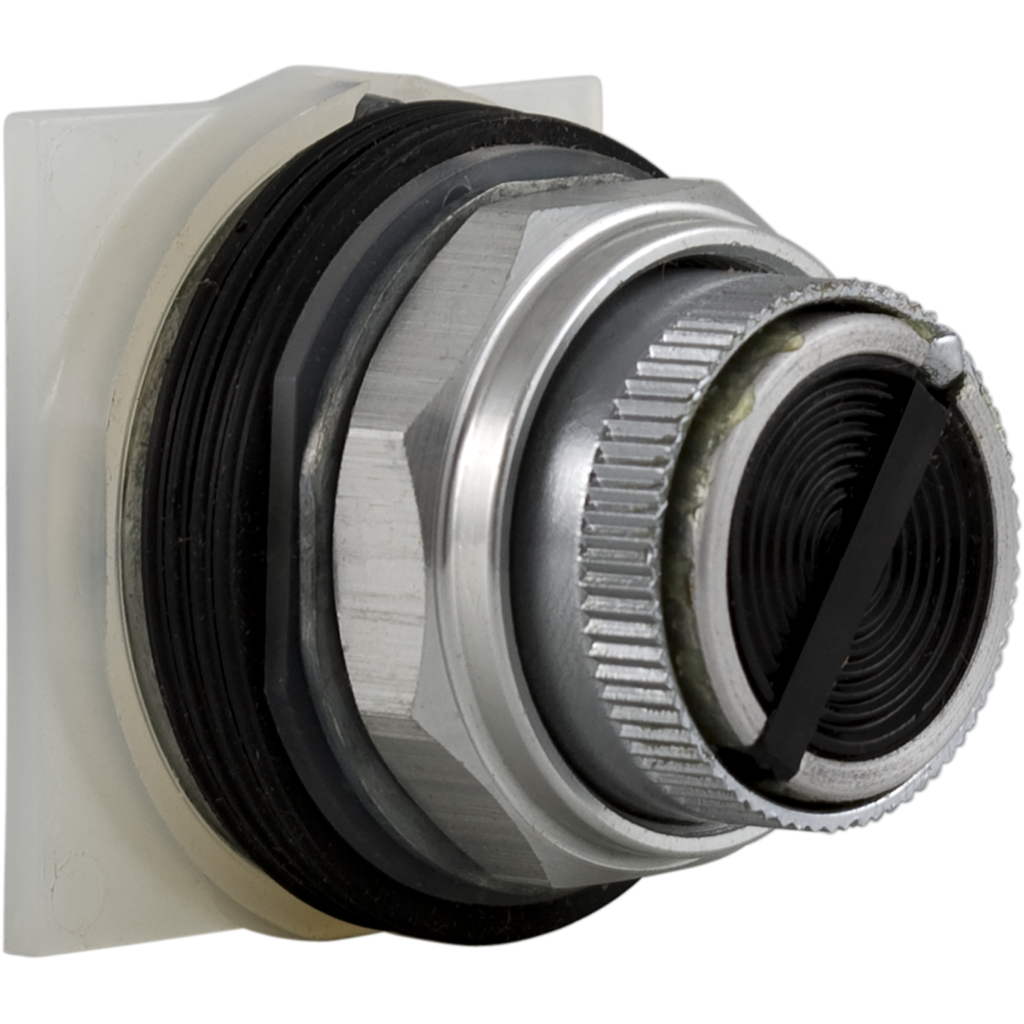 9001KQ14B – Push-button switch, Harmony 9001K, metal, flush, black, 30mm, 2 positions, stay put