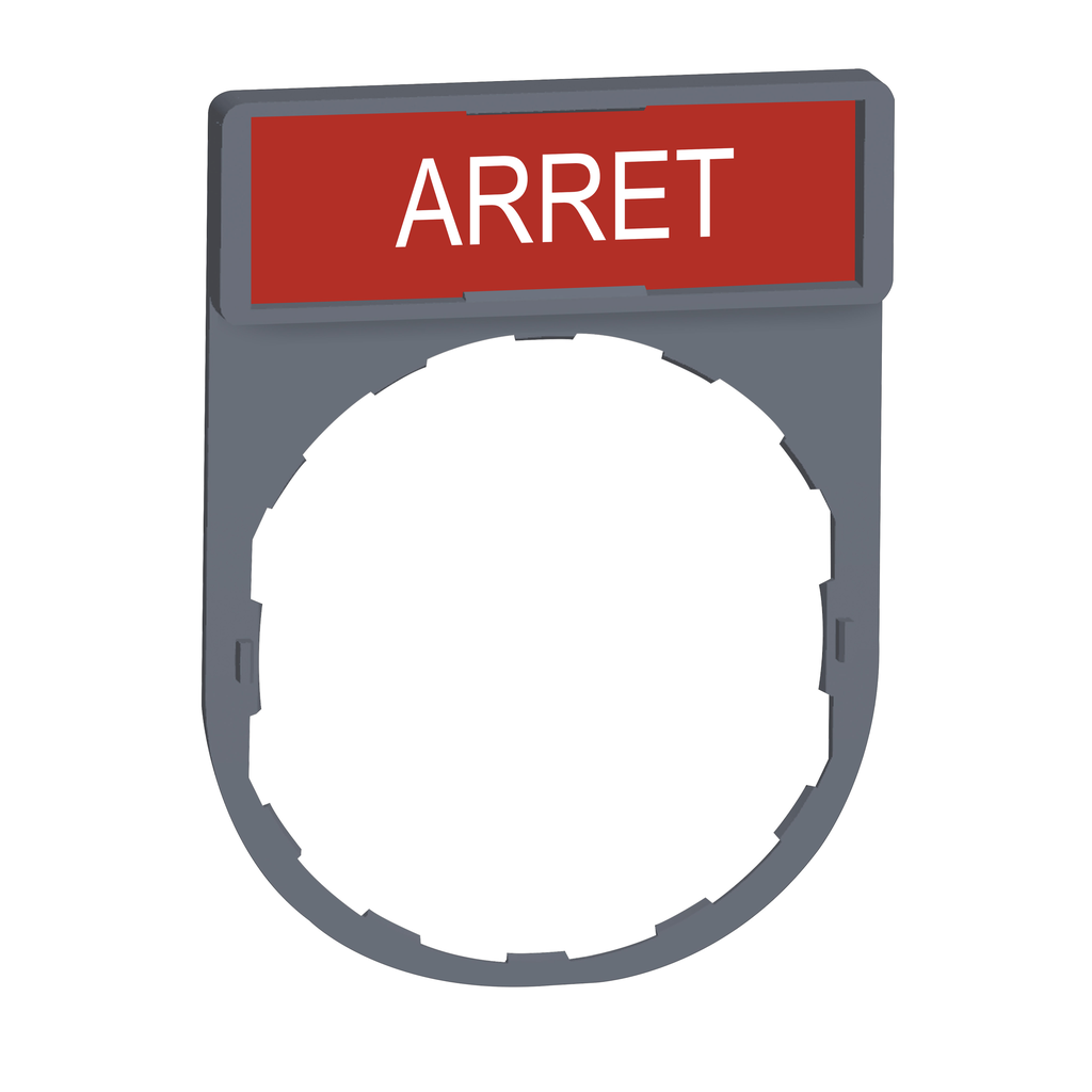 ZBY2104C0 – legend holder with arret marking color plated grey