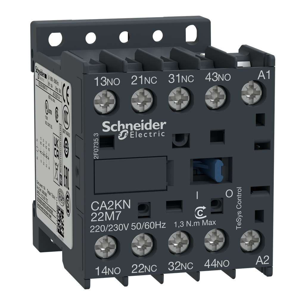 CA2KN22E7 – Control relay, TeSys K, 2 NO   2 NC, lt or eq to 690V, 48VAC coil