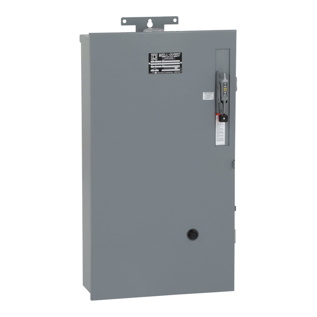 8940XD4S2V06A28H30 – Pump Panel, NEMA Type S, Well Guard, oil field, Size 2, 45A, 25HP, HLL36050M72 circuit breaker, Motor Logic SSOLR, 480VAC 60Hz coil, NEMA 3R