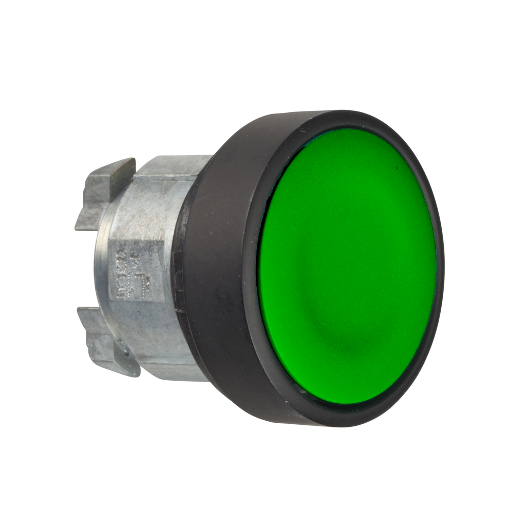 ZB4BA37 – Head for non illuminated push button, Harmony XB4, green flush push button 22mm, spring return, unmarked