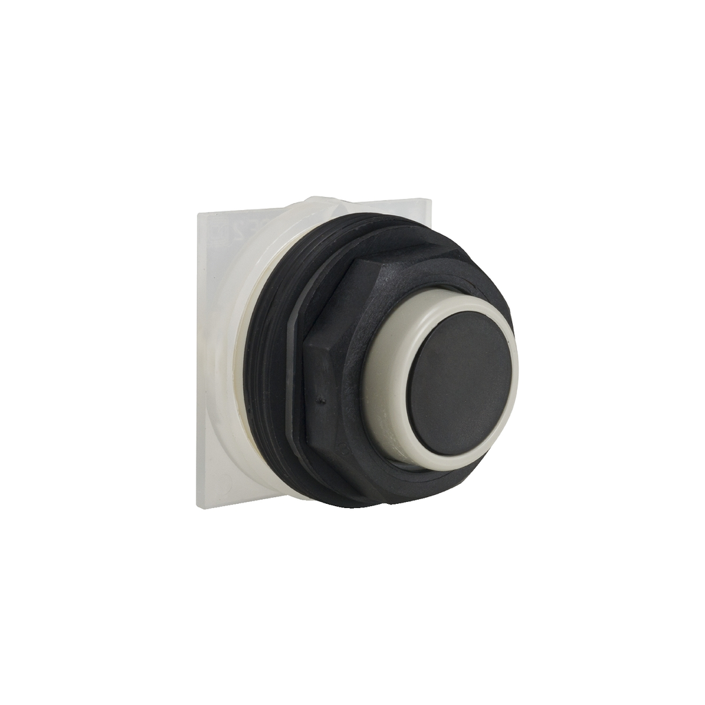Mayer-DDS-Push-button head, Harmony 9001SK, plastic, projecting, black, 30mm, spring return-1