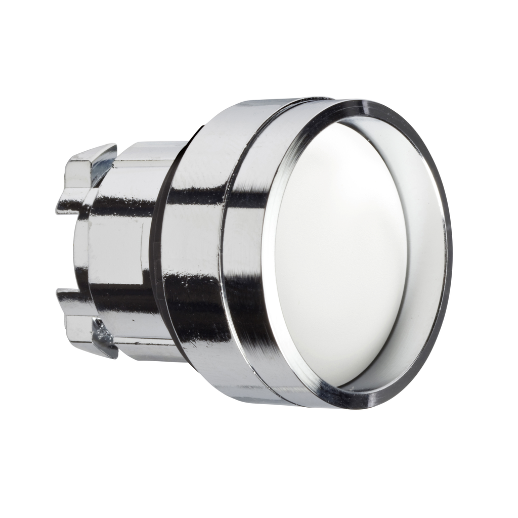 ZB4BA16 – Head for illuminated push button, Harmony XB4, metal, white recessed, 22mm, spring return, high guard, unmarked
