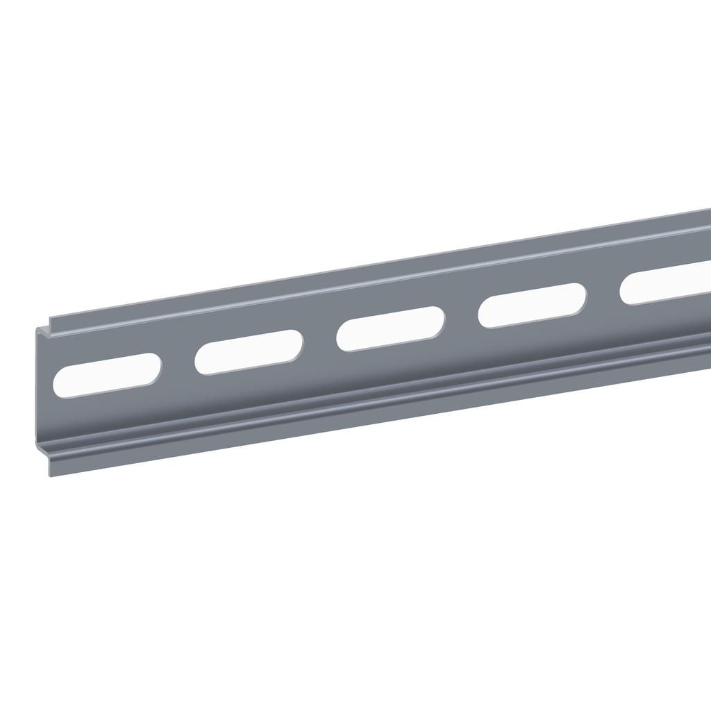 NSYSDR200BD – One symmetric mounting rail perforated 35×7.2 mm L2000 mm type B, Order by Multiples of 10 units