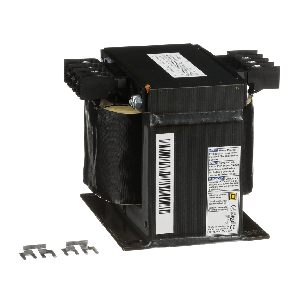 9070T750D33 – Transformer, Type T, industrial control, 750VA, 1 phase, 380/400/415V primary, 115/230V secondary, 115C rise