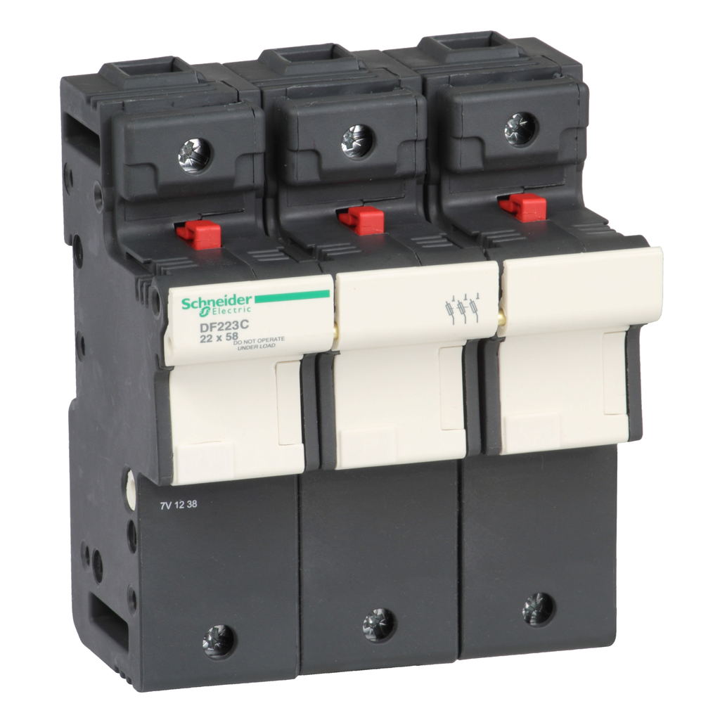DF223C – Fuse carrier, TeSys DF, 3P, 125A, 690VAC, fuse size 22x58mm
