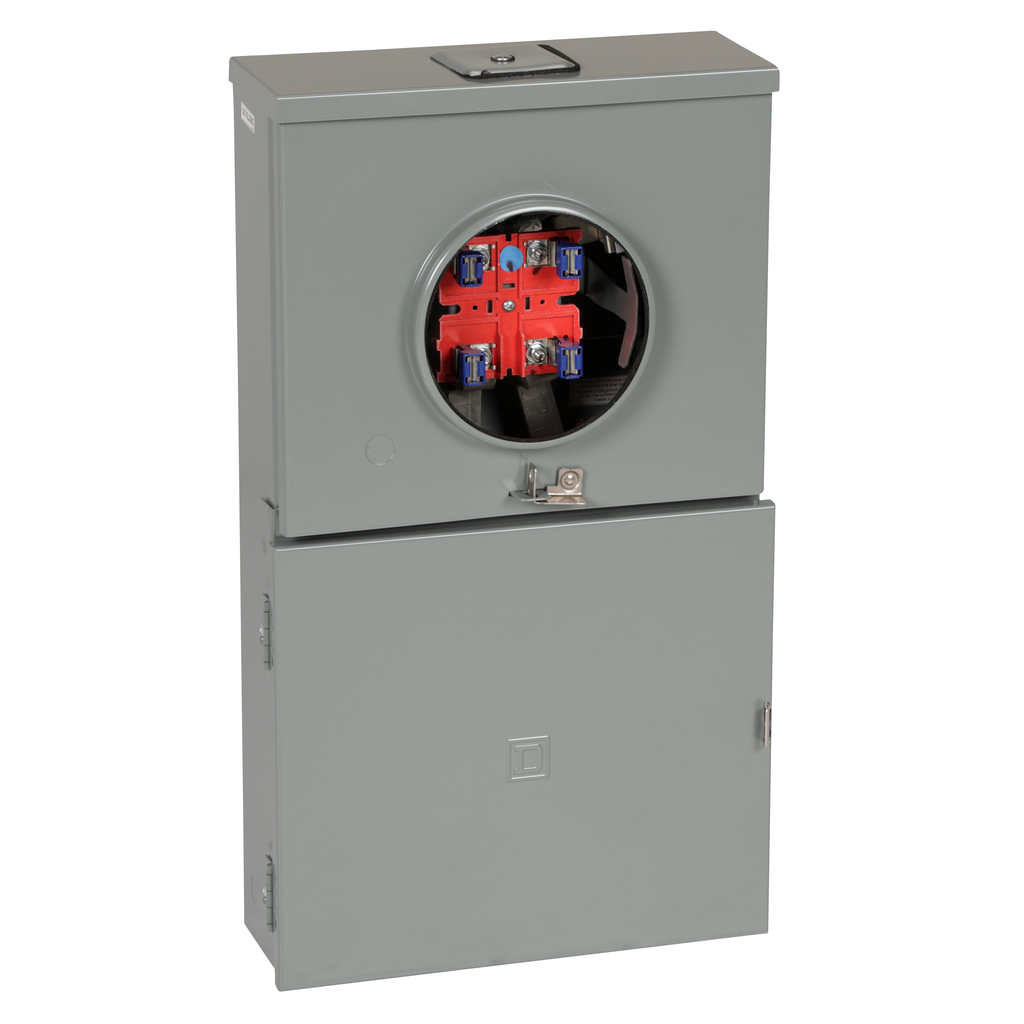 QC12L200C – Meter mains, QO, CSED, ringless socket, 200A, surface mount, maximum 12 spaces, no bypass