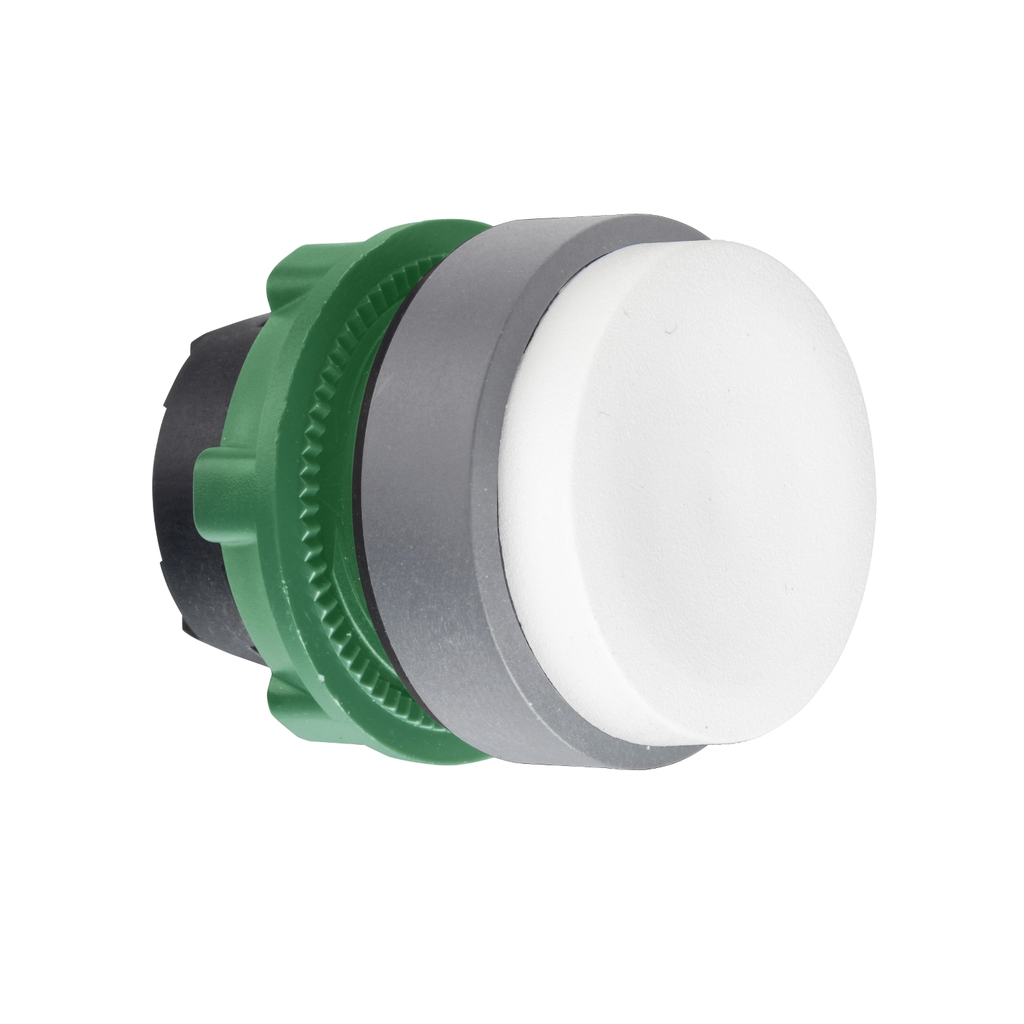 Mayer-DDS-Harmony XB5, Push button head, plastic, projecting, white, 22mm, push-push, unmarked, grey bezel-1