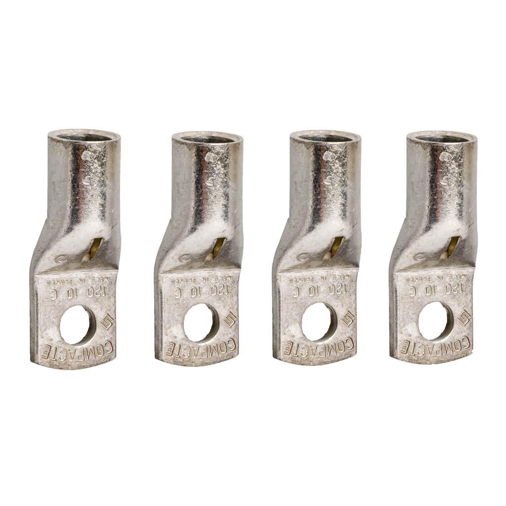 LV429258 – Crimp lugs for copper cable, ComPacT NSX100/250, 18mm², set of 4 parts