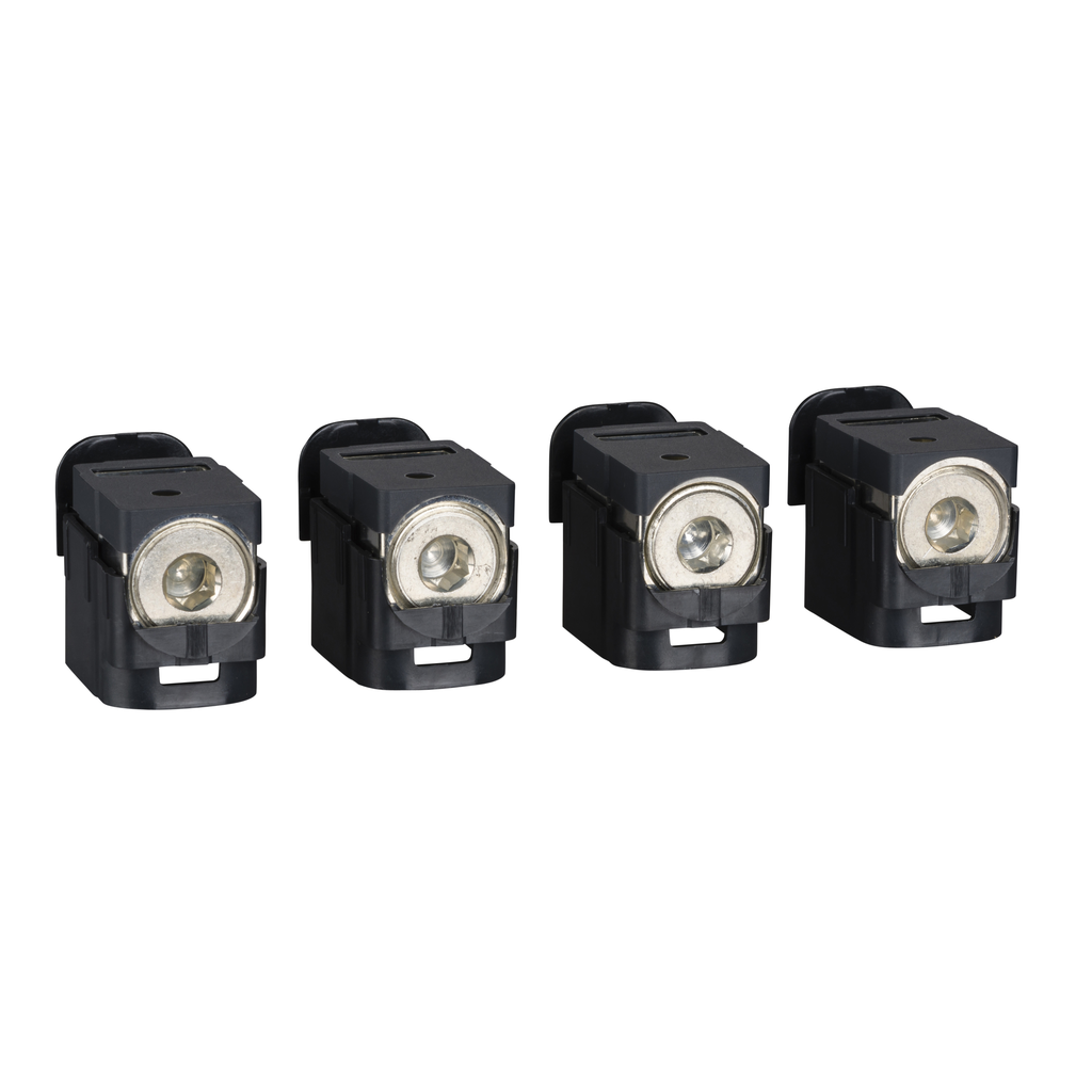 LV429260 – Aluminium bare cable connectors, ComPacT NSX, for 1 cable 120mm² to 185mm², 250A, set of 4 parts