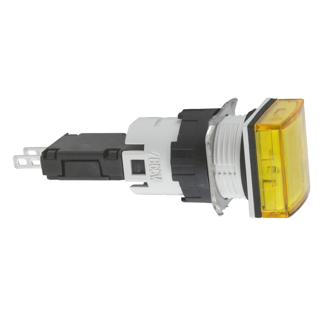 Mayer-DDS-Complete pilot light, Harmony XB6, square yellow, plastic, 16mm, integral LED, 12...24V-1