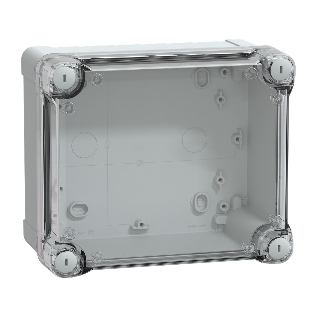 NSYTBS191610HT – ABS box IP66 IK07 RAL7035 Int.H175W150D100 Ext.H193W164D105 Transp.cover H40