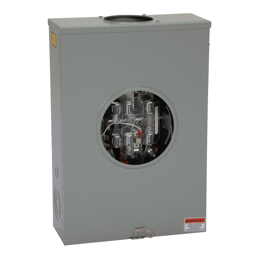 UTH7213T – Individual meter socket, ringless socket, lever bypass, 7 jaw with lever bypass and jaw release, OH, UG, 200 A, up to 600 VAC three phase 4W