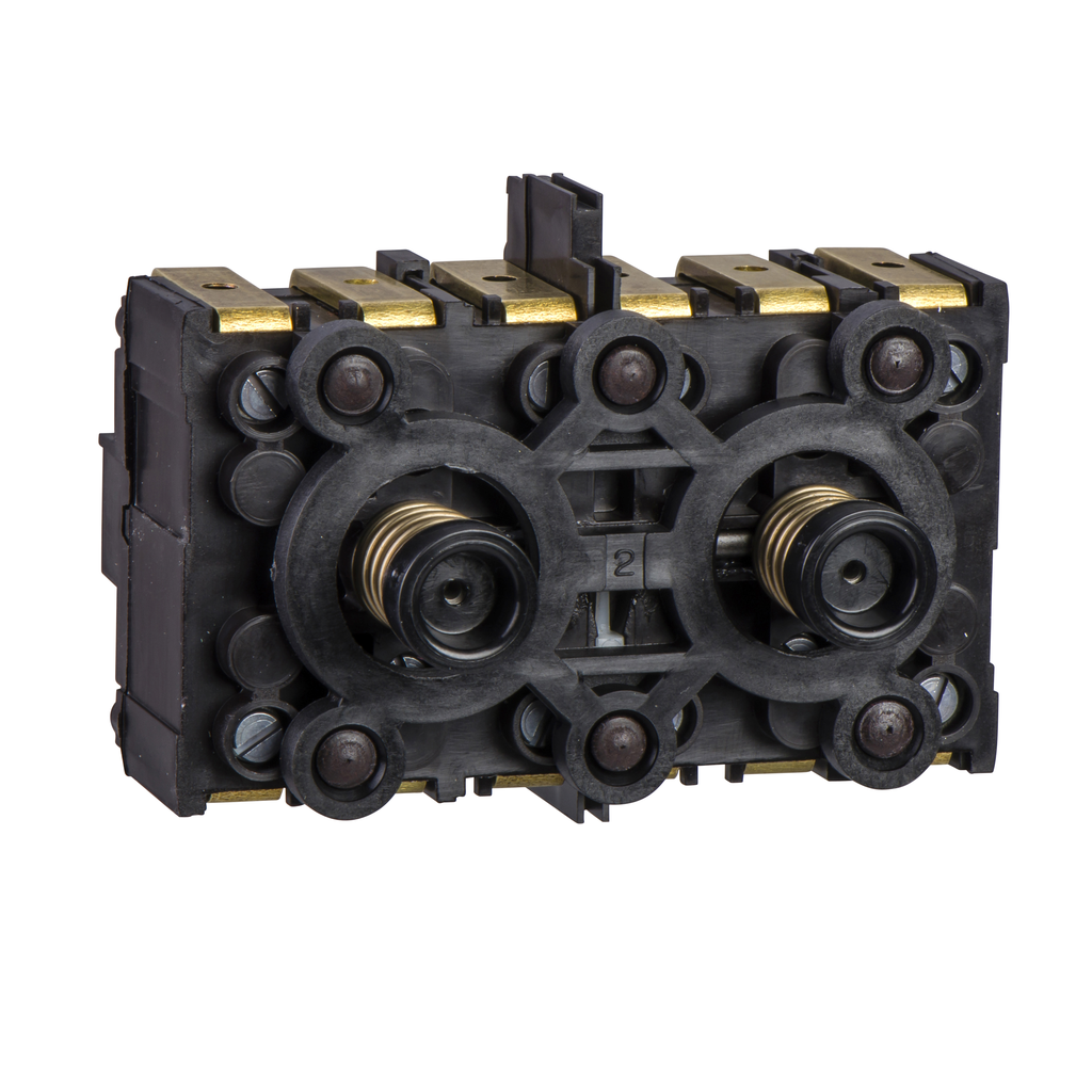 XESD2201 – Double contact block, Harmony XAC, spring return, single speed, snap action, 3NO