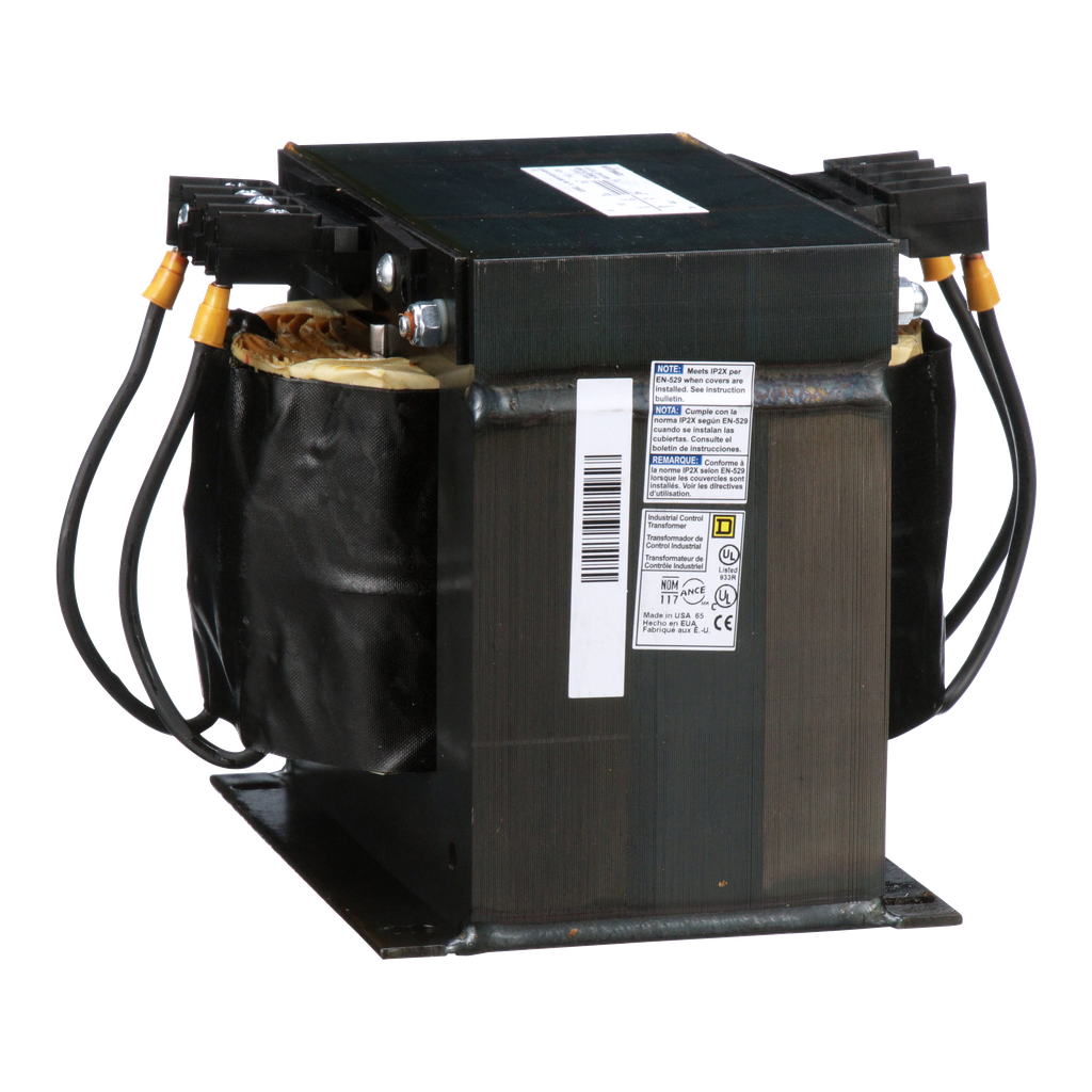 9070T2000D3 – Transformer, Type T, industrial control, 2000VA, 1 phase, 208V primary, 120V secondary, 115C rise