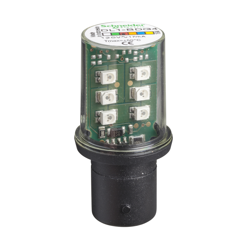DL1BDG4 – LED bulb, Harmony XVB, BA 15d, red, steady light, 120V AC