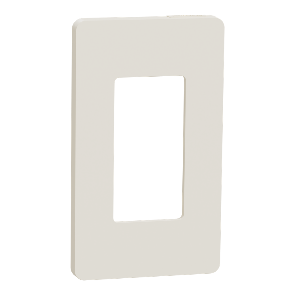 SQWP141001LA – Cover frame, X Series, 1 gang, screwless, light almond, matte finish