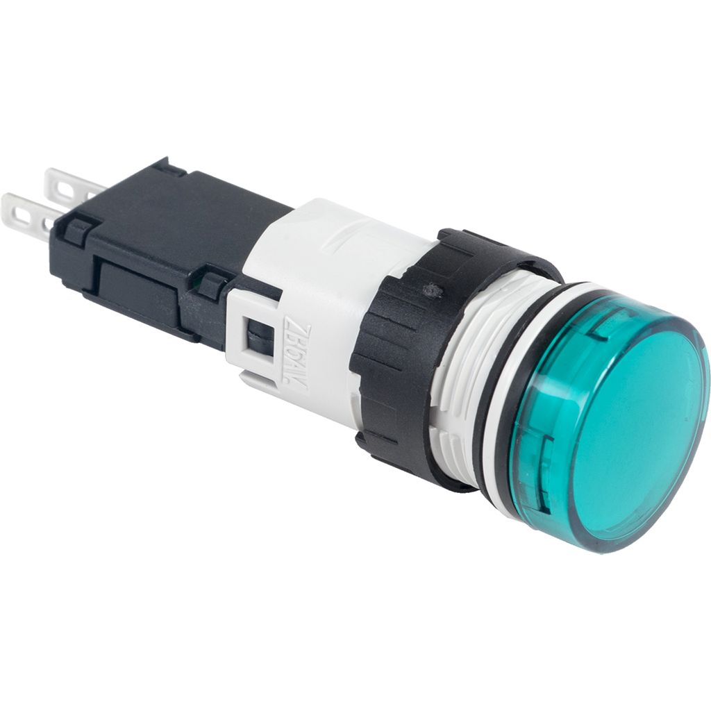 XB6AV3GB – Complete pilot light, Harmony XB6, round green, plastic, 16mm, integral LED 48…120V