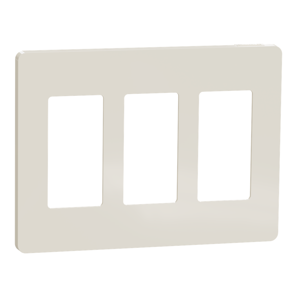 SQWP141003LA – Cover frame, X Series, 3 gangs, screwless, light almond, matte finish