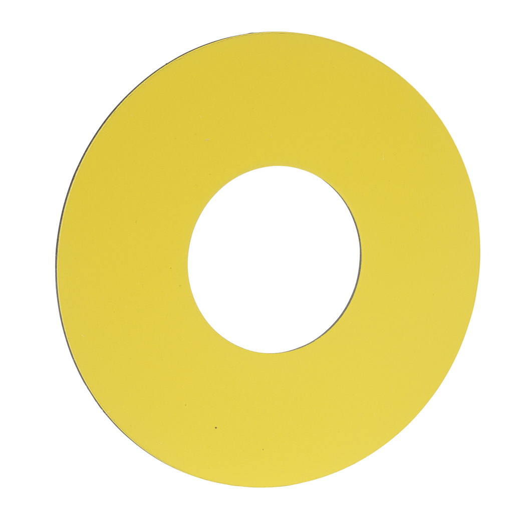 ZB2BY9101 – Unmarked legend, Harmony XAC, plastic, yellow, 22mm push button, 60mm label, unmarked