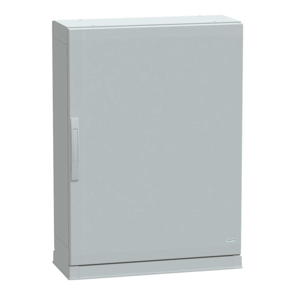 NSYPLAZ1073G – Floor standing polyester enclosure, Thalassa PLA, plain door, open bottom, 1000x750x320mm, IP54, IK10