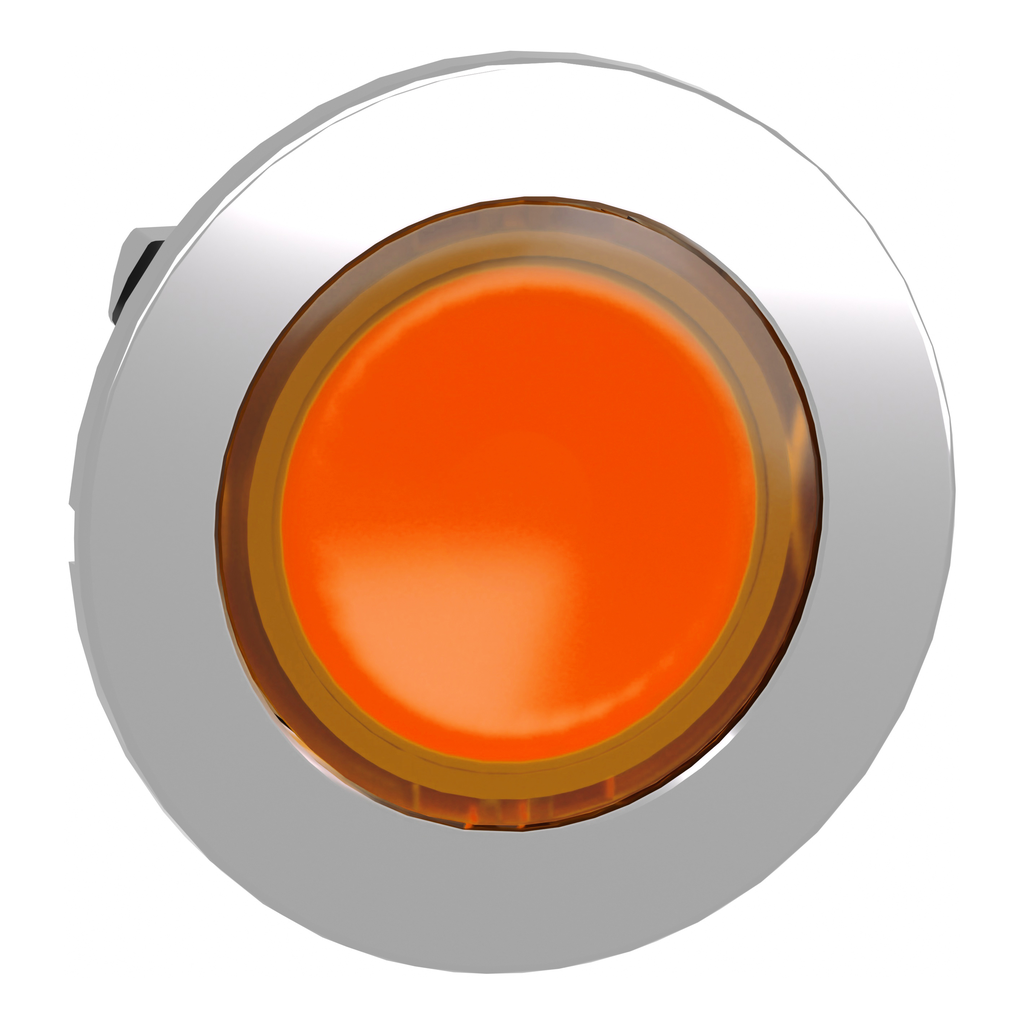 ZB4FV053 – Head for pilot light, Harmony XB4, metal, orange flush mounted, 30mm, universal LED, plain lens