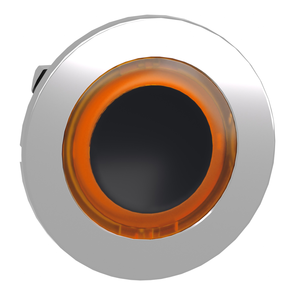ZB4FW953 – Head for illuminated push button, Harmony XB4, plastic, orange flush, 30mm, universal LED, illuminated ring