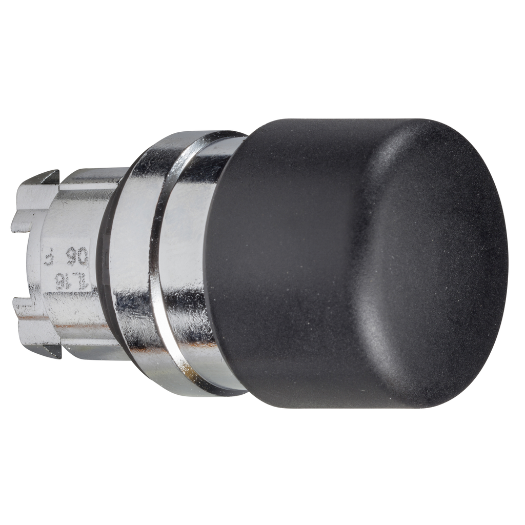 ZB4BC24 – Head for non illuminated pushbutton, Harmony XB4, mushroom 30mm, metal, black, 22mm, spring return