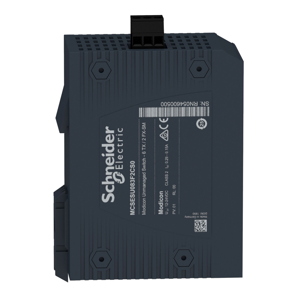 Mayer-DDS-network switch, Modicon Networking, standard unmanaged, 6 ports for copper with 2 ports for singlemode fiber optic-3