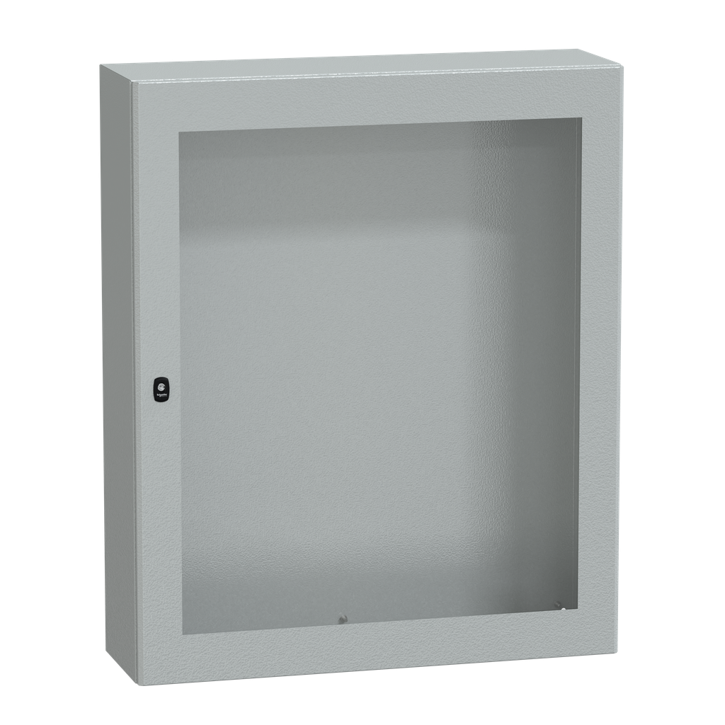 NSYS3D121030T – Wall mounted steel enclosure, PanelSeT S3D, transparent door, without mounting plate, 1200x1000x300mm, IP66, IK08