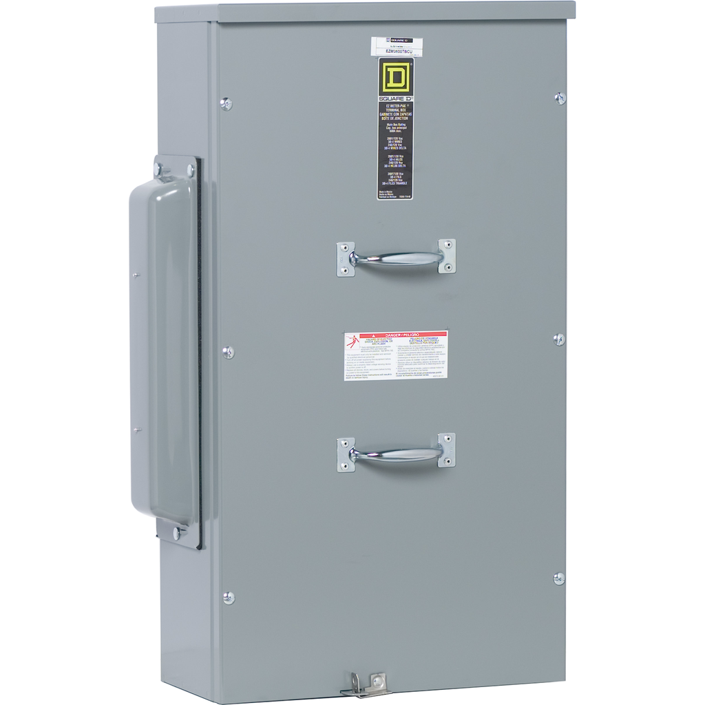 EZM3600TBCU – Main lugs unit, EZ Meter-Pak, 600A, 240VAC max, 3ph/4W, 800A bus, OH/UG, Type 3R, Cu bus
