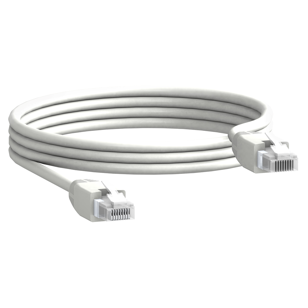 TRV00803 – Communication cable, ComPacT, MasterPact, 2 x RJ45 male connectors, 0.3m length, set of 10 parts