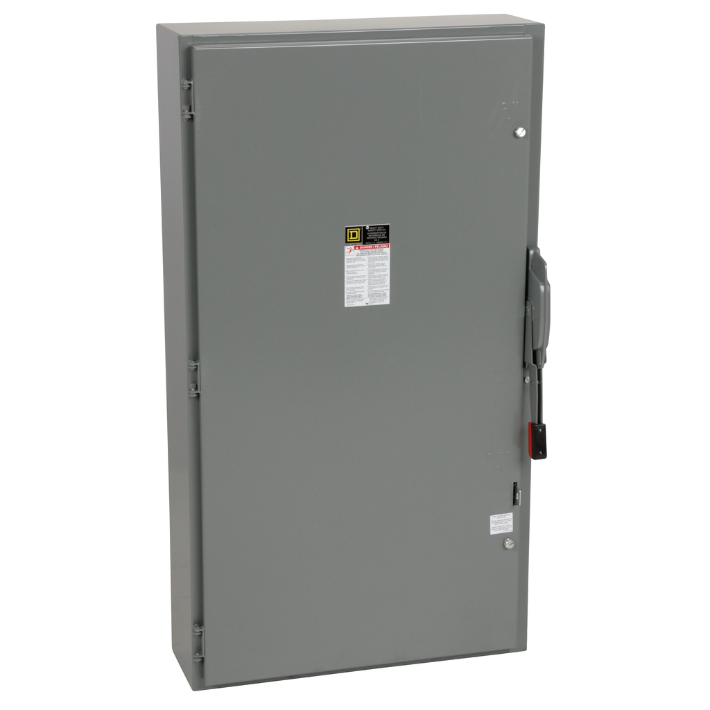 H366 – Safety switch, heavy duty, fusible, 600A, 3 wire, 3 pole, 500hp, 600VAC/DC, NEMA 1