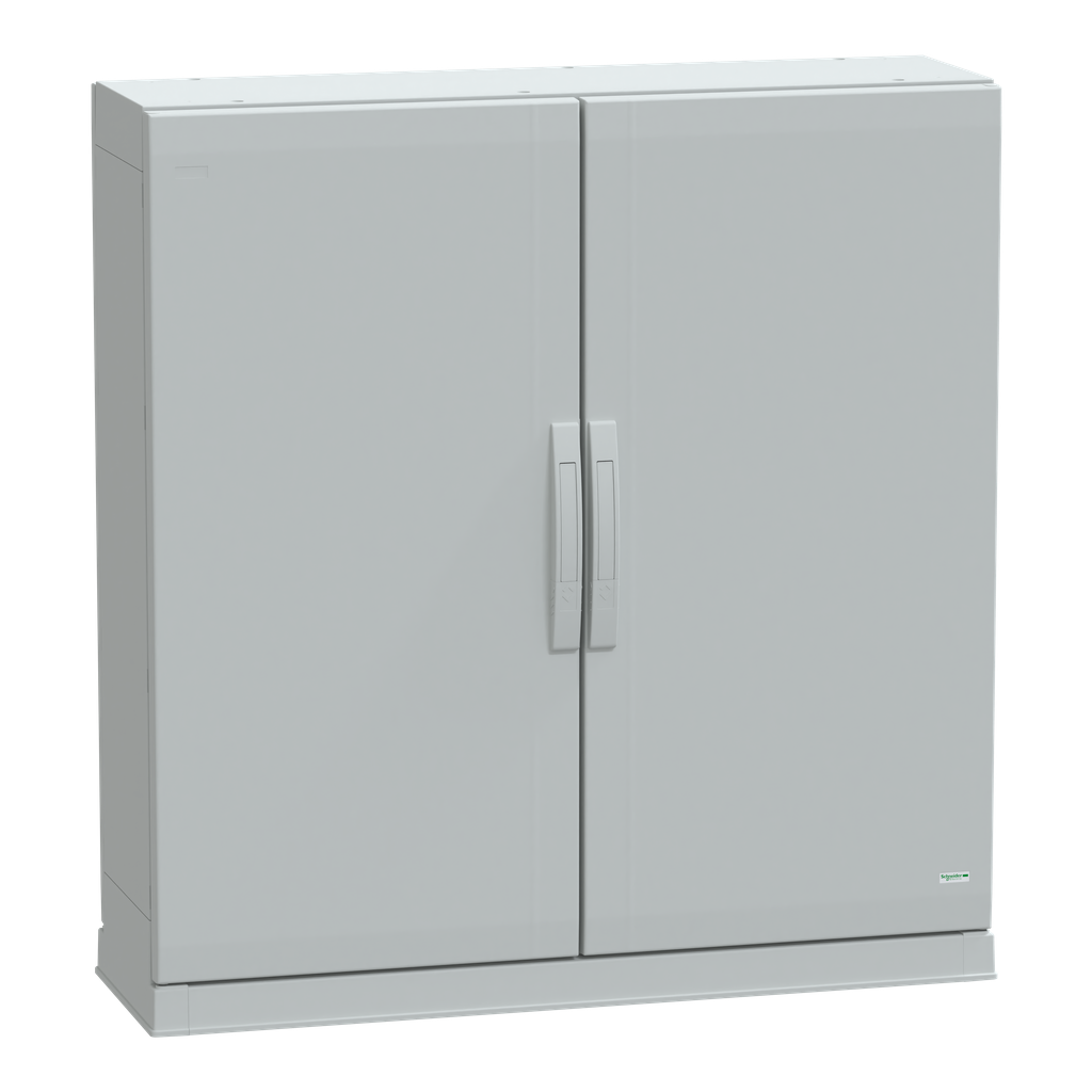 NSYPLAZ10103G – Floor standing polyester enclosure, Thalassa PLA, plain door, open bottom, 1000x1000x320mm, IP54, IK10
