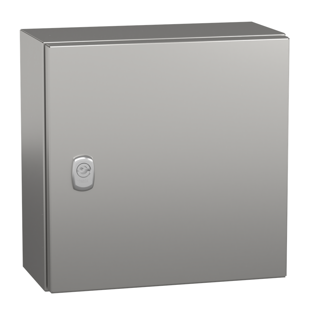 NSYS3X3315 – Wall mounted enclosure, PanelSeT S3X, stainless steel 304L, plain door, 300x300x150mm, IP66