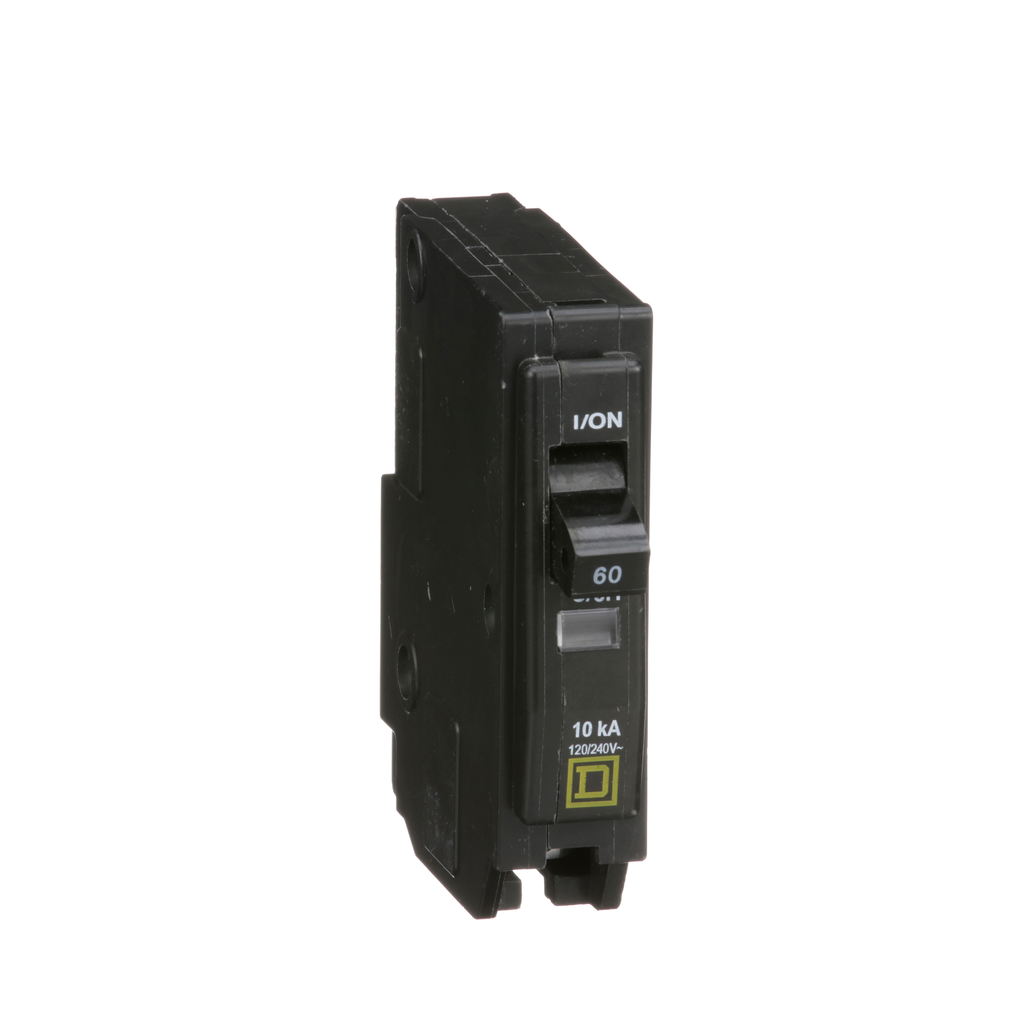 QO160 – Mini circuit breaker, QO, 60A, 1 pole, 120/240VAC, 10kA, plug in