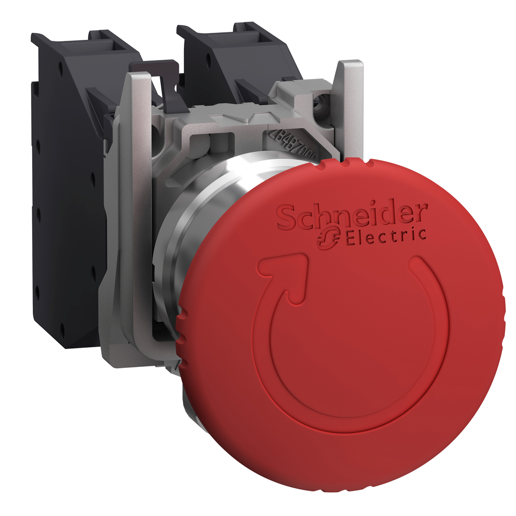 XB4BS8444GEX – Complete emergency stop push button, Harmony XB4   ATEX D, Explosive atmosphere, turn to release