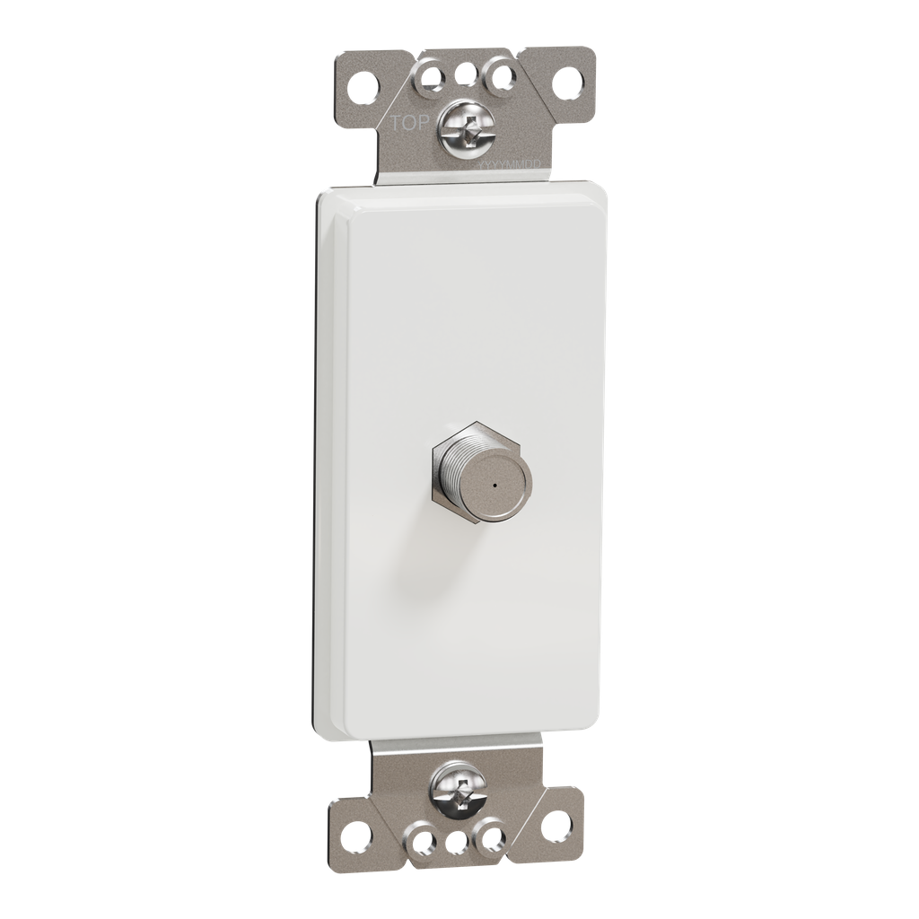 SQR87C01WH – TV socket, X Series, CATV, F connector, 1 gang, white, matte finish
