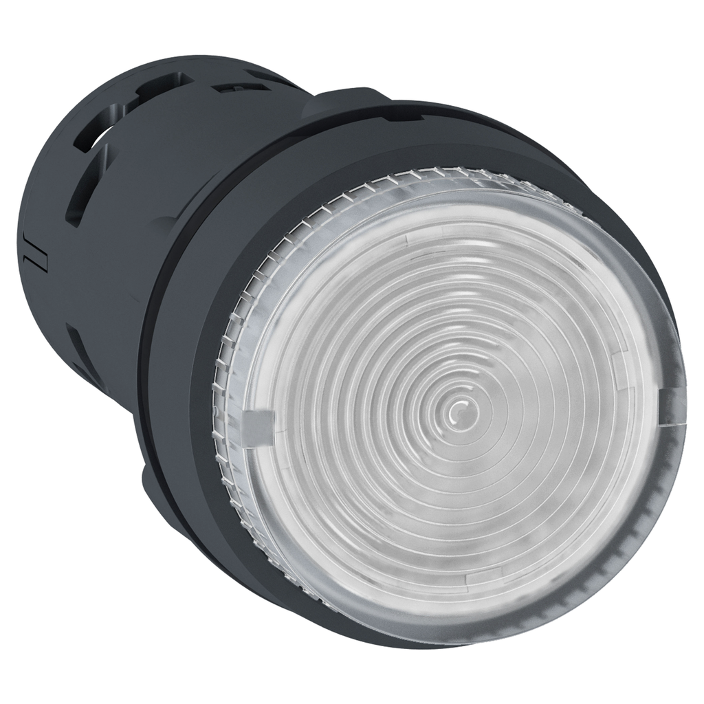 XB7NW37B1 – Monolithic illuminated push button, Harmony XB7, plastic, clear, 22mm, integral LED, spring return, 24V AC DC, 1NO