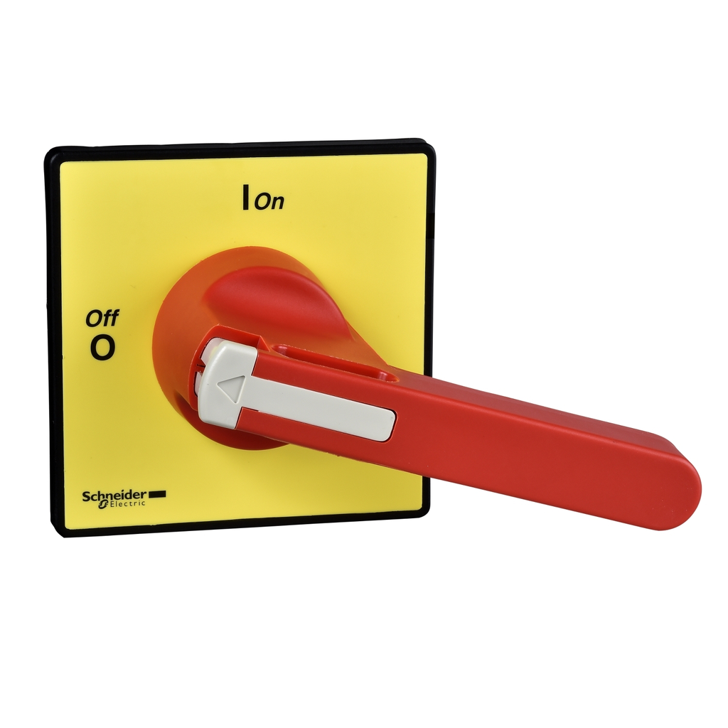Mayer-DDS-Handles and front plates,TeSys Control,red handle,yellow front,1-3 padlocking,4 screws fixing,for V5/V6-1