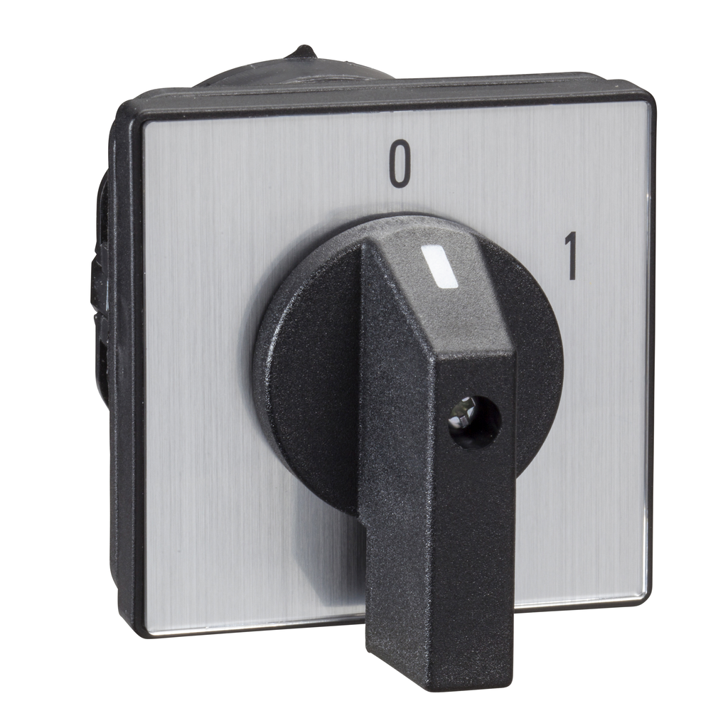K30B001UP – Cam switch, Harmony K, front mounting, plastic, 1 pole,position 0, 60 degree, 32A, 64x64mm, marked 1/0/2