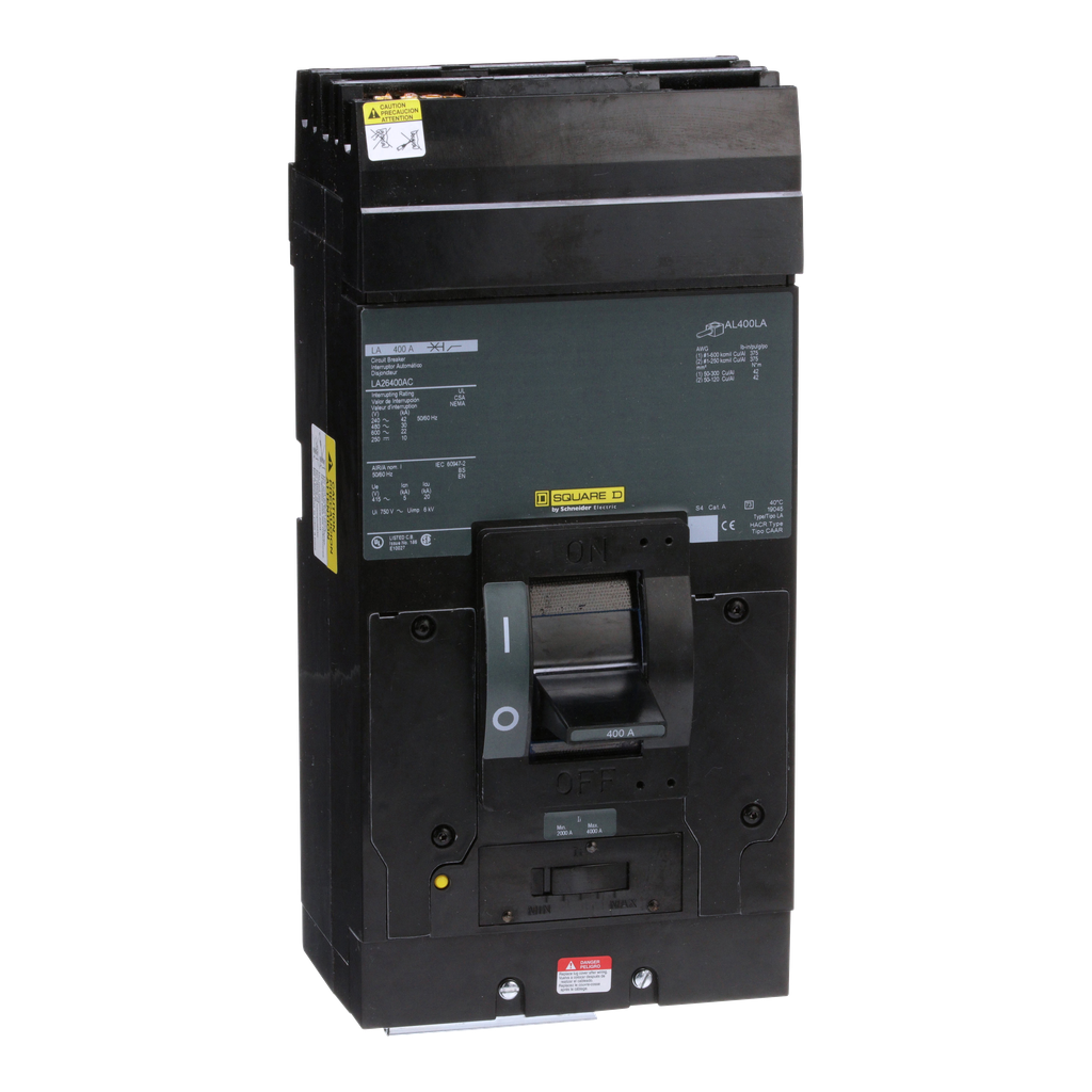 LA26400AC – Circuit breaker, LA, I-Line panelboard, 400A, 2 pole, 22kA, 600VAC, 250VDC, AC phase